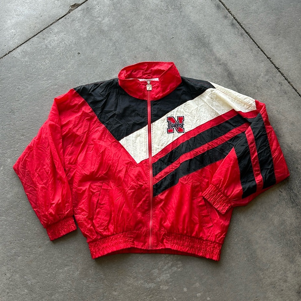 Vintage Nebraska Cornhuskers Logo 7 Windbreaker Jacket